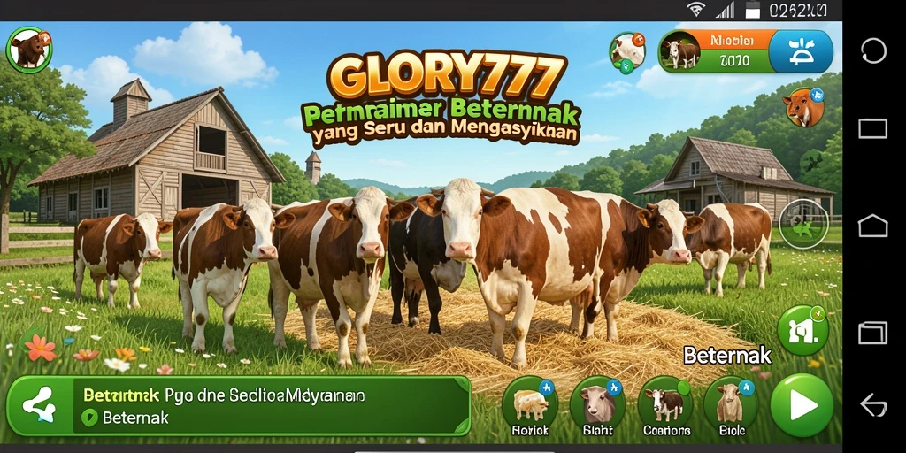 Antarmuka permainan GLORY777 dengan fungsi Beternak yang menarik.