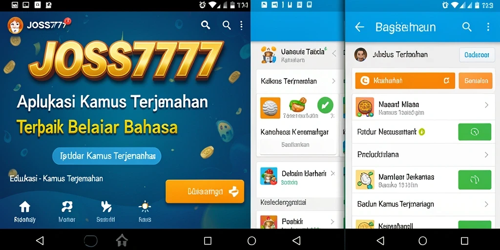 Antarmuka JOSS777 yang menarik dan fungsional untuk Kamus Terjemahan.