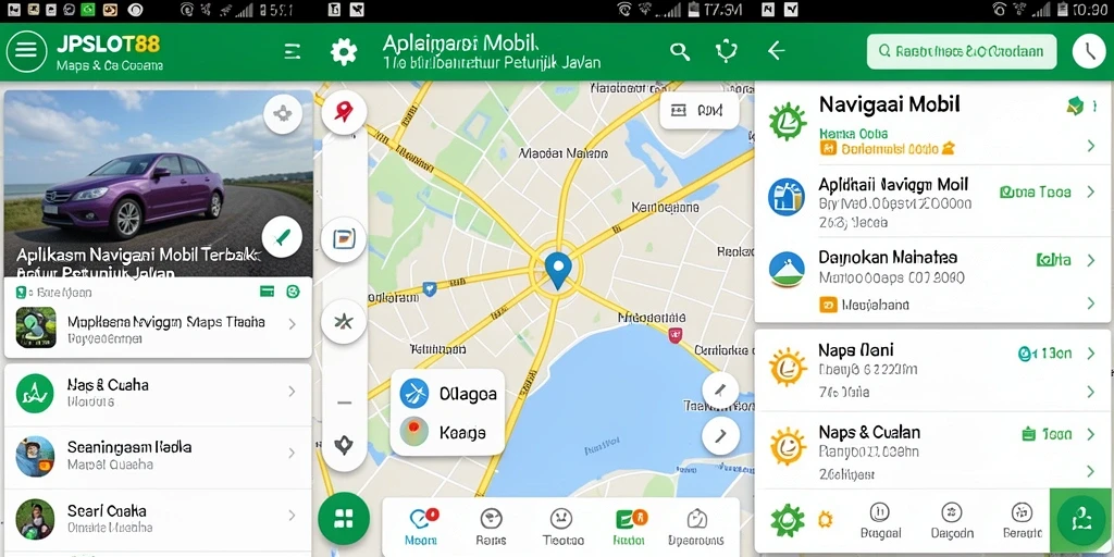 Tampilan antarmuka aplikasi JPSLOT88 untuk navigasi mobil.