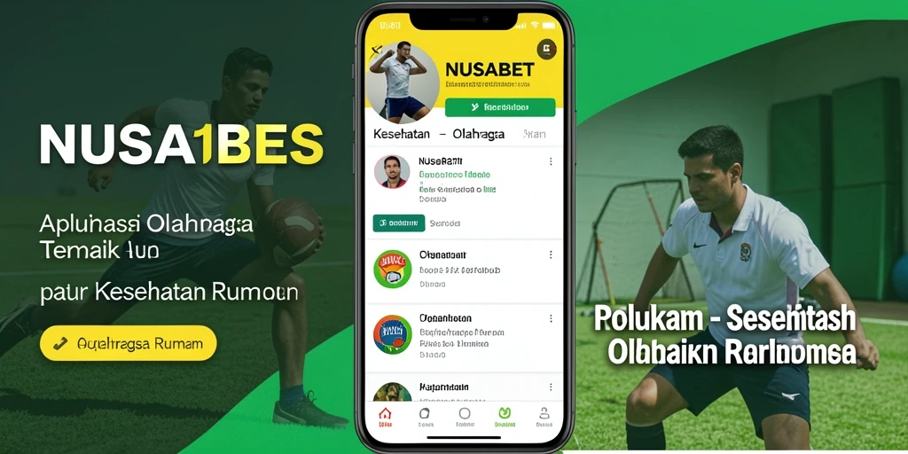 Screenshot utama NUSABET menunjukkan antarmuka penggunaan olahraga di rumah.