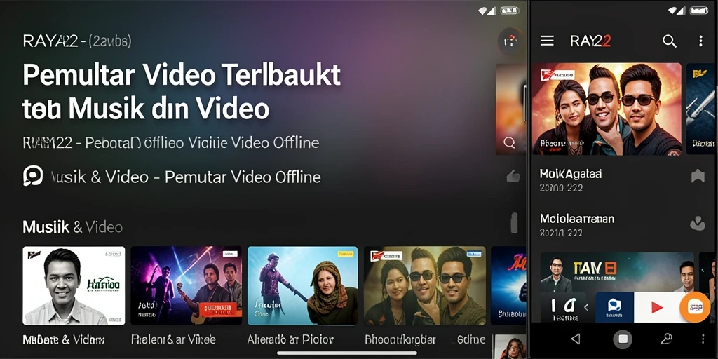 Screenshot RAYA22 menunjukkan antarmuka yang sederhana dan intuitif untuk Pemutar Video Offline.