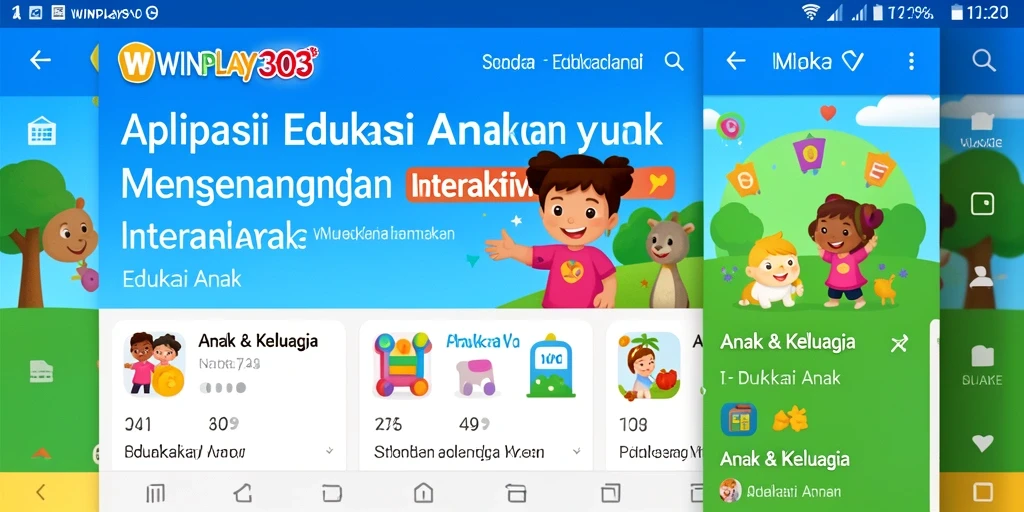 Antarmuka aplikasi WINPLAY303 yang interaktif dan ramah anak.